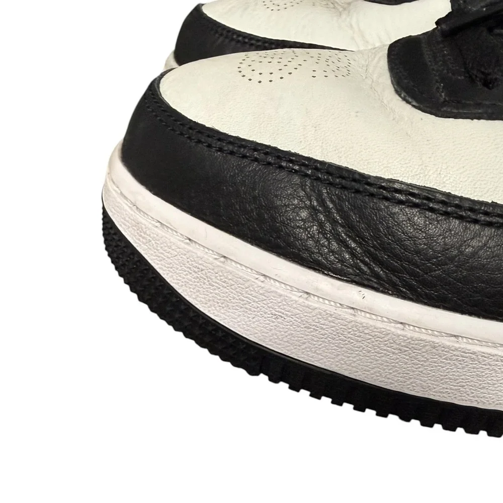 Nike Air Force 1 Mid Stussy Sneakers Mens 9.5 Light Bone Black DJ7840-002
